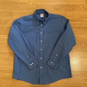 Brooks Brothers 1818 Shirt Men's Blue/Pink Regent Fit‎ Non-Iron Stretch Plaid
